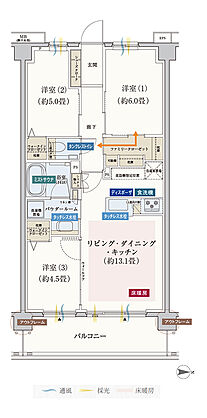 エクセレントシティ元住吉ザ・レジデンス 間取り B2'