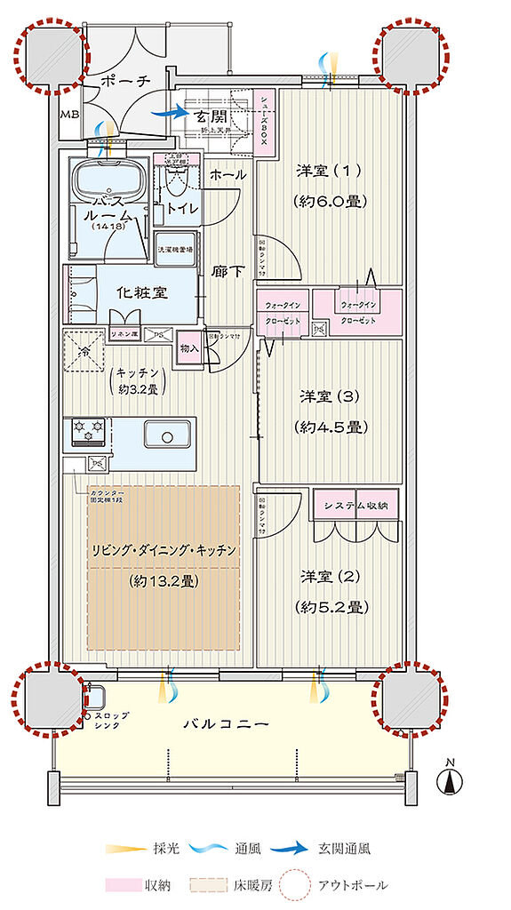 モアグレース新瑞橋アクシス 間取り C