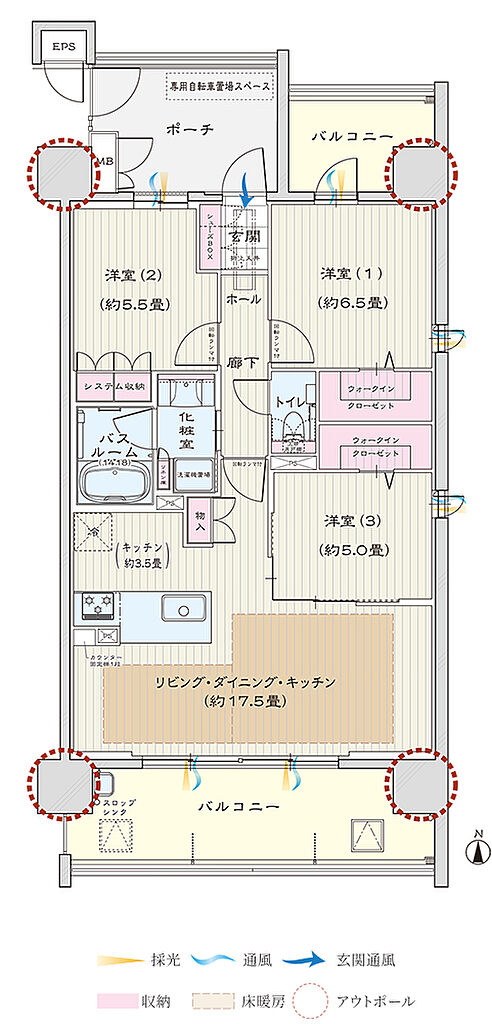 モアグレース新瑞橋アクシス 間取り D
