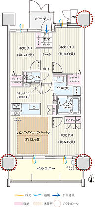 モアグレース新瑞橋アクシス 間取り B