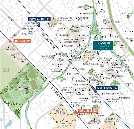 グランフォーレ白木原レジデンス 現地案内図