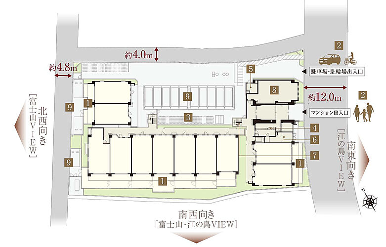 ガーラ・レジデンス藤沢 敷地配置図イラスト