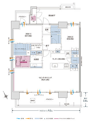 ポレスター福井浜町リバーテラス 間取り D【メニュープラン】