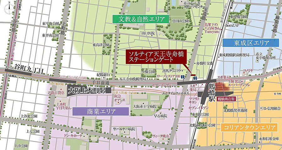 ソルティア天王寺舟橋ステーションゲート：案内図