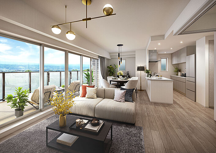 ポレスター佐久平駅南ガーデンテラス リビング・ダイニング完成予想図（Aタイプ）