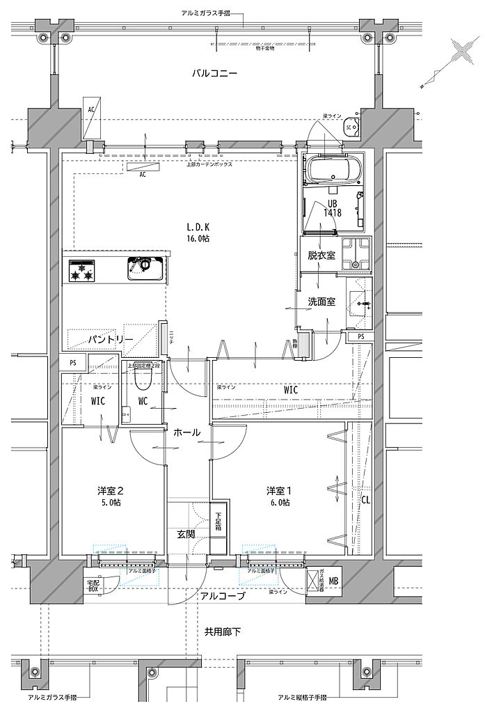 リヴィエールタワー下関海峡ヴィラ 間取り Cα