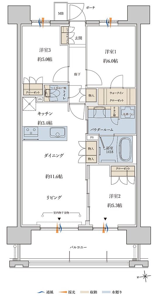 MJR鹿児島中央駅前ザ・レジデンス 間取り B