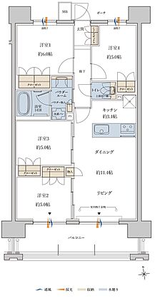 MJR鹿児島中央駅前ザ・レジデンス 間取り L