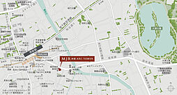 ＭＪＲ西新アークタワー 現地案内図