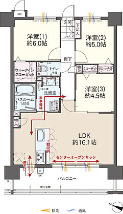 ファーネスト井尻ルシエEAST/WEST 間取り 【WEST】D