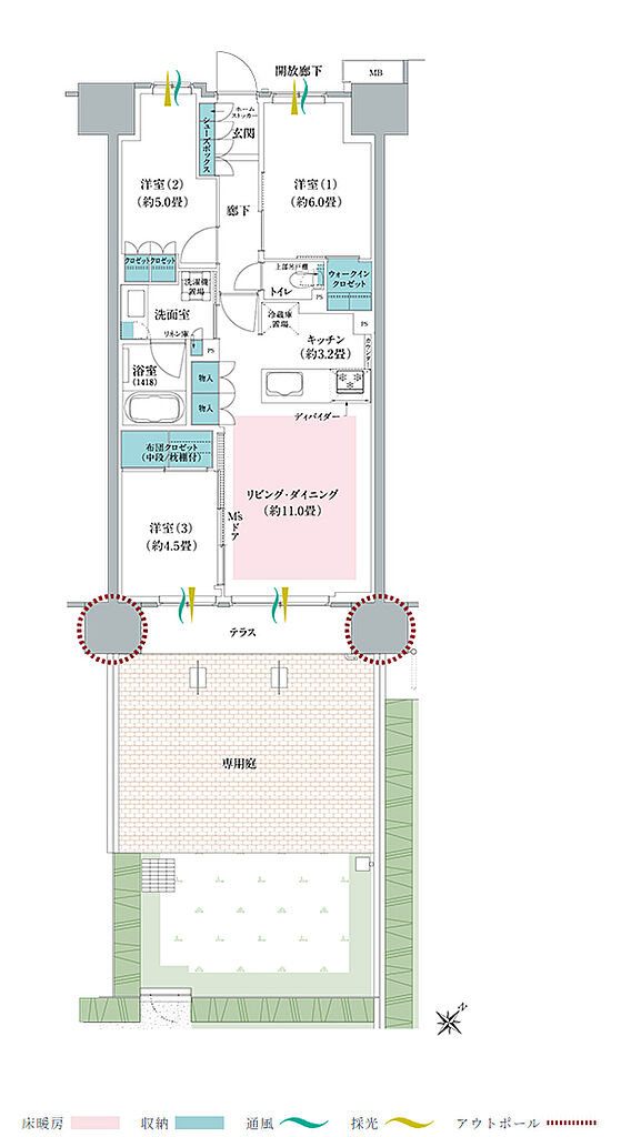 メイツ川越南台 間取り Eg