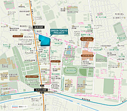 クロスアリーナ玉川上水 「GREEN TOKYO PROJECT」 現地案内図