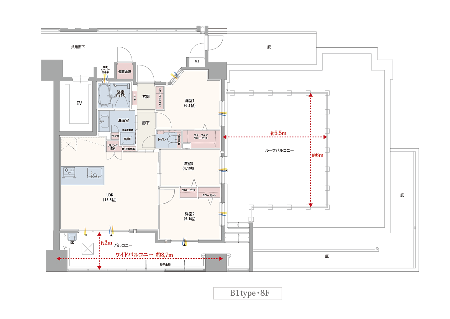 グランドパレス大野城駅 間取り B1