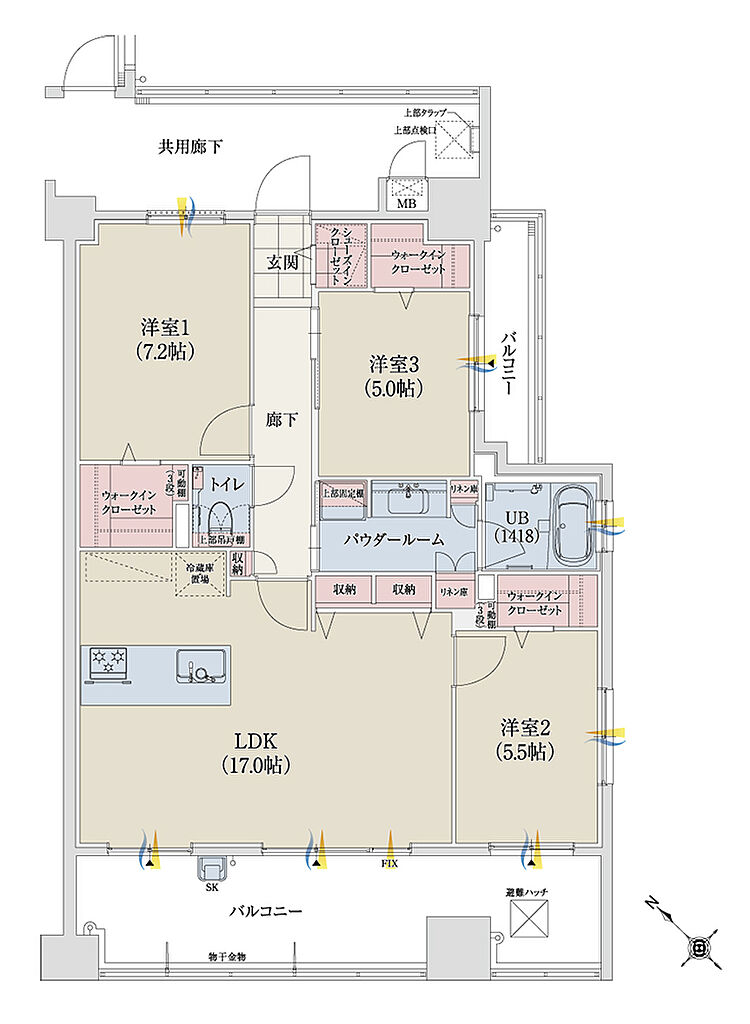 グランドパレス春日静邸 間取り H2