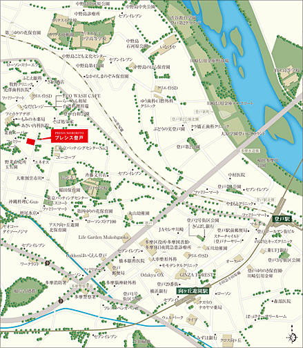 プレシス登戸 モデルルーム案内図