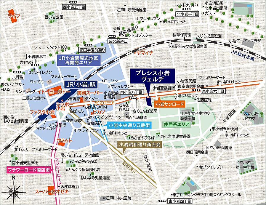 プレシス小岩ヴェルデ：案内図