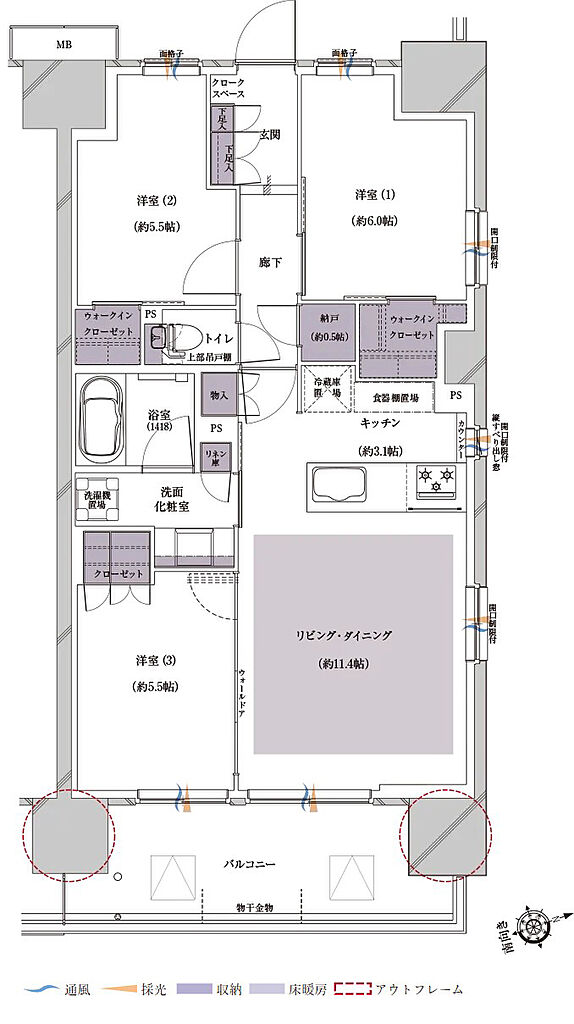 プレシス熊谷末広 間取り 【第1期先着順】F