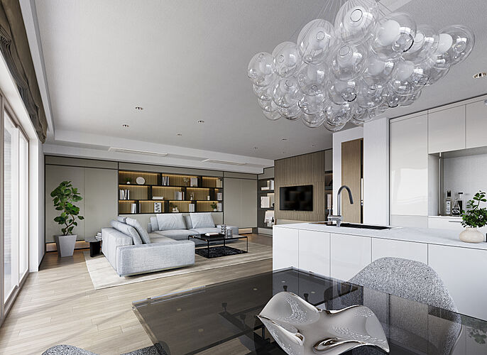 フリーディア大濠公園レジデンス リビング・ダイニング（Cタイプ）