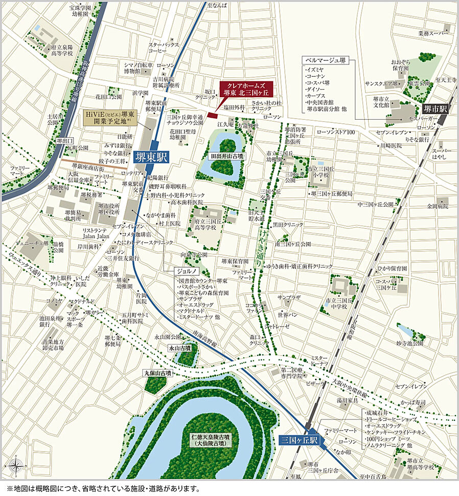 クレアホームズ堺東 北三国ヶ丘：案内図