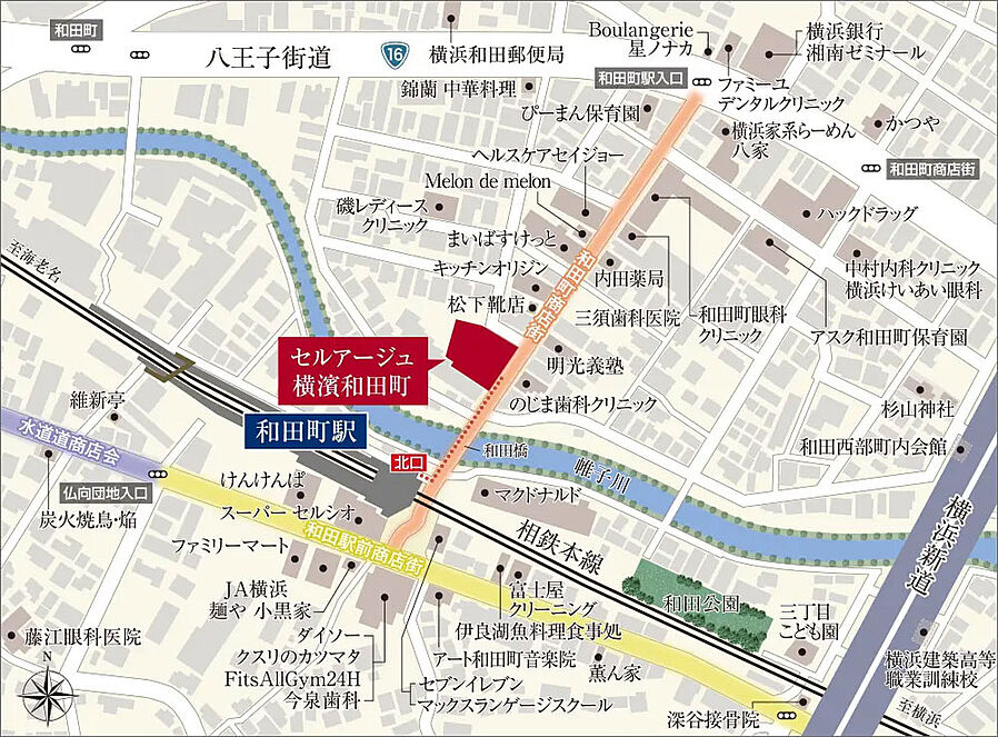 セルアージュ横濱和田町：案内図