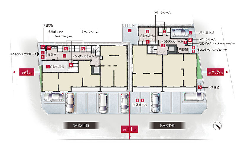 アイムテラス福住 敷地イラスト