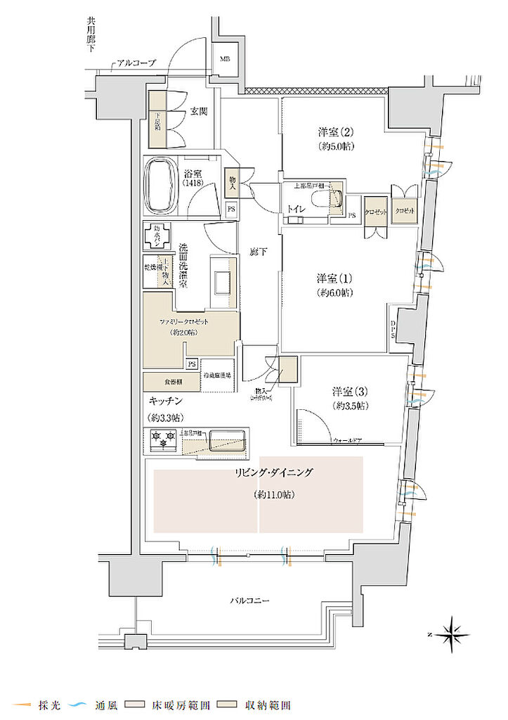 ジオ三鷹下連雀 間取り E1