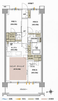 ジオ武蔵小金井 間取り H1