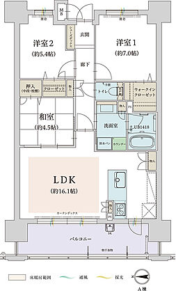 オーヴィジョン香椎浜ザ・シティ 間取り 【A棟】B・B1