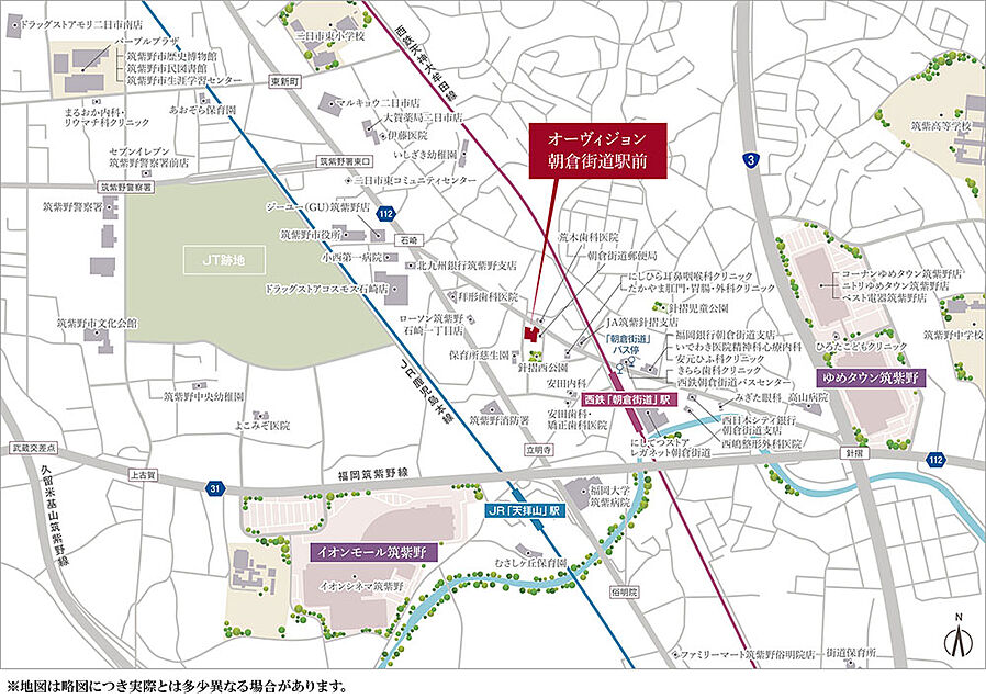 オーヴィジョン朝倉街道駅前：案内図