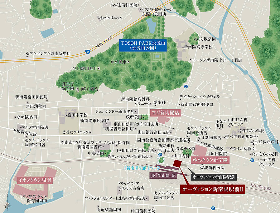 オーヴィジョン新南陽駅前II：案内図