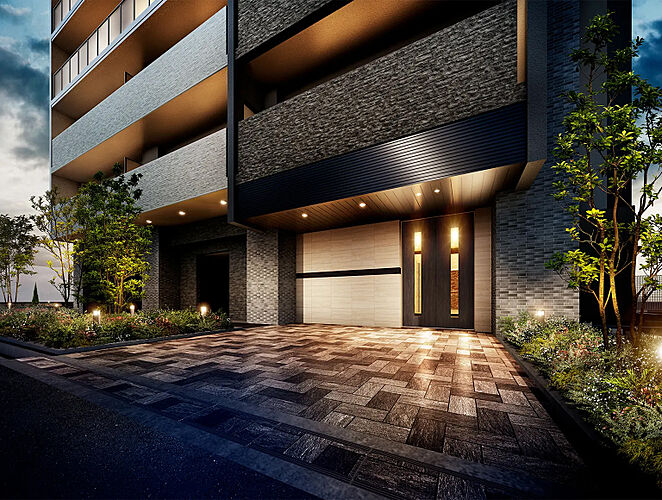 エスリード住吉大社駅レジデンス エントランスアプローチ完成予想図<br />
