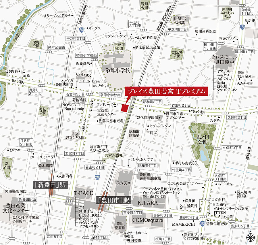 プレイズ豊田若宮 Tプレミアム：案内図
