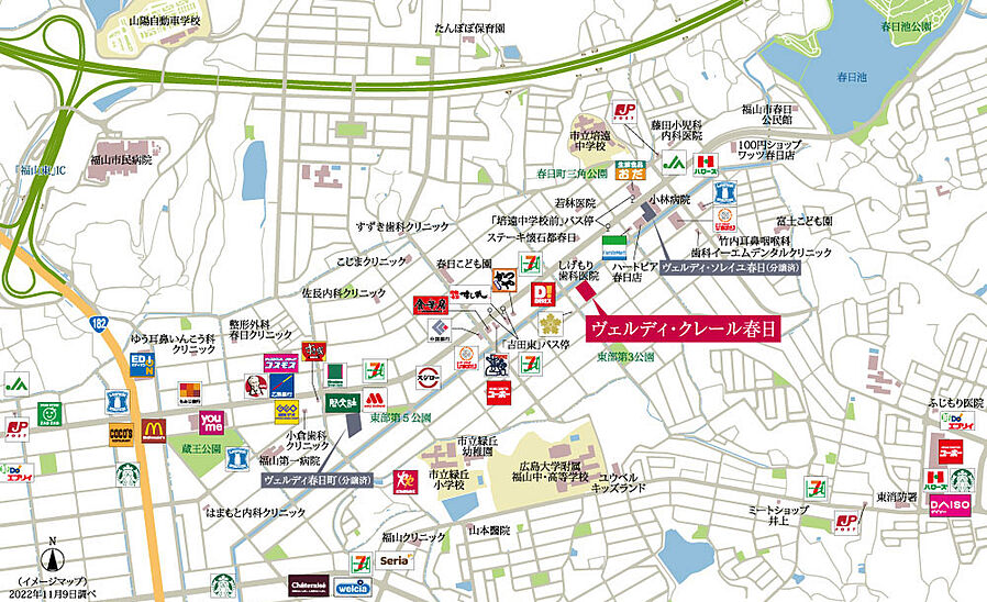 ヴェルディ・クレール春日：案内図