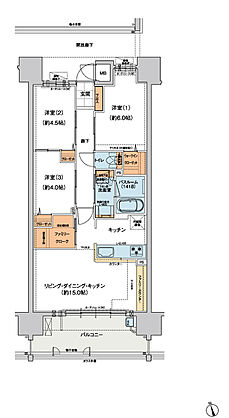 ヴェルディ・ステーションタワー天神川 間取り H