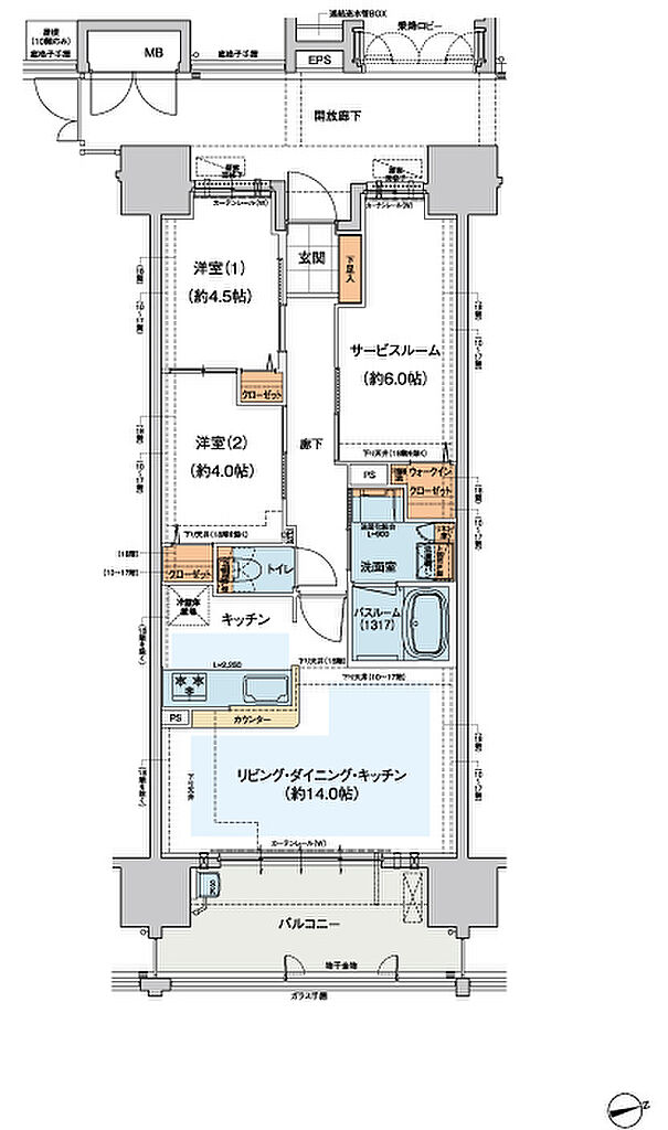 ヴェルディ・ザ・タワー広島Sta. 間取り B1