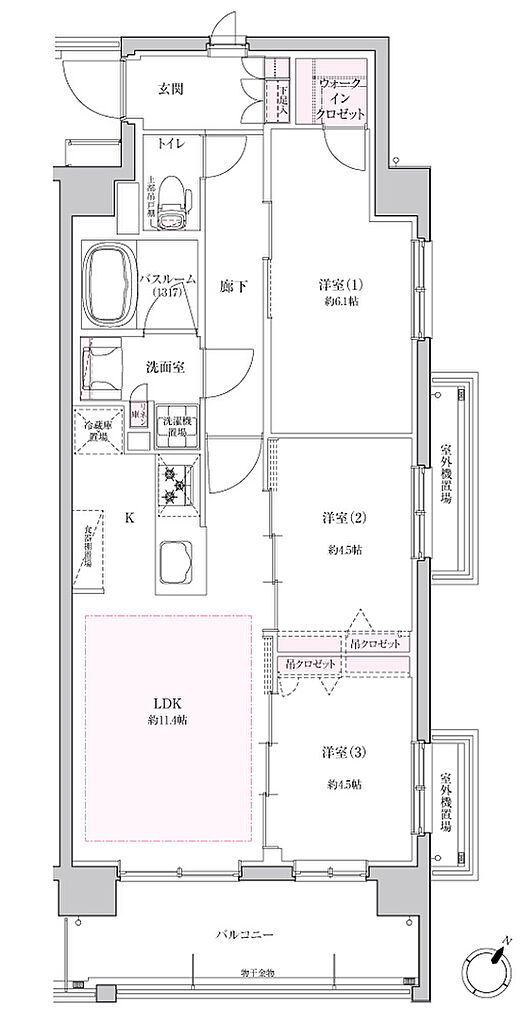 ブリシア大宮 氷川の杜 間取り G