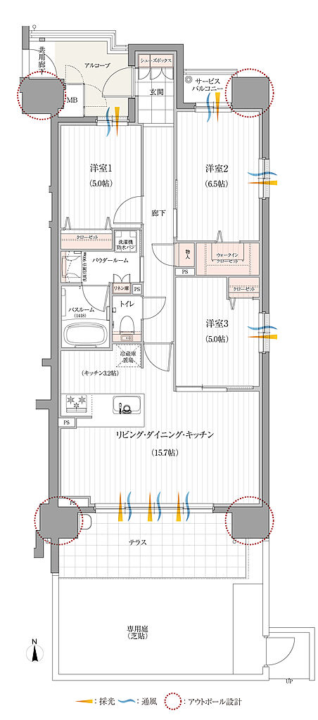 リフローレ名古屋岩塚EAST/WEST 間取り 【EAST】E-Dg