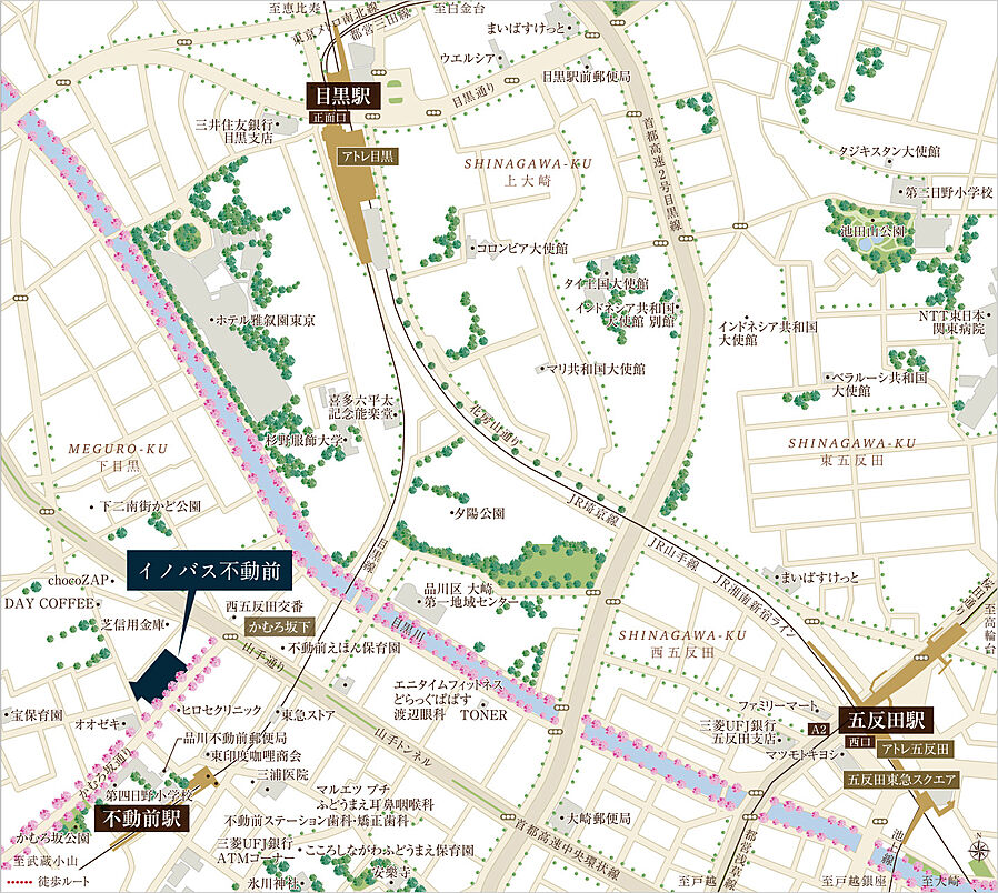 イノバス不動前：案内図