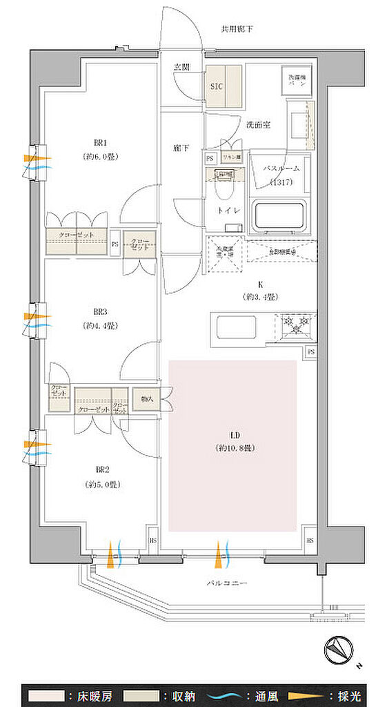 イノバス新横浜 間取り I3