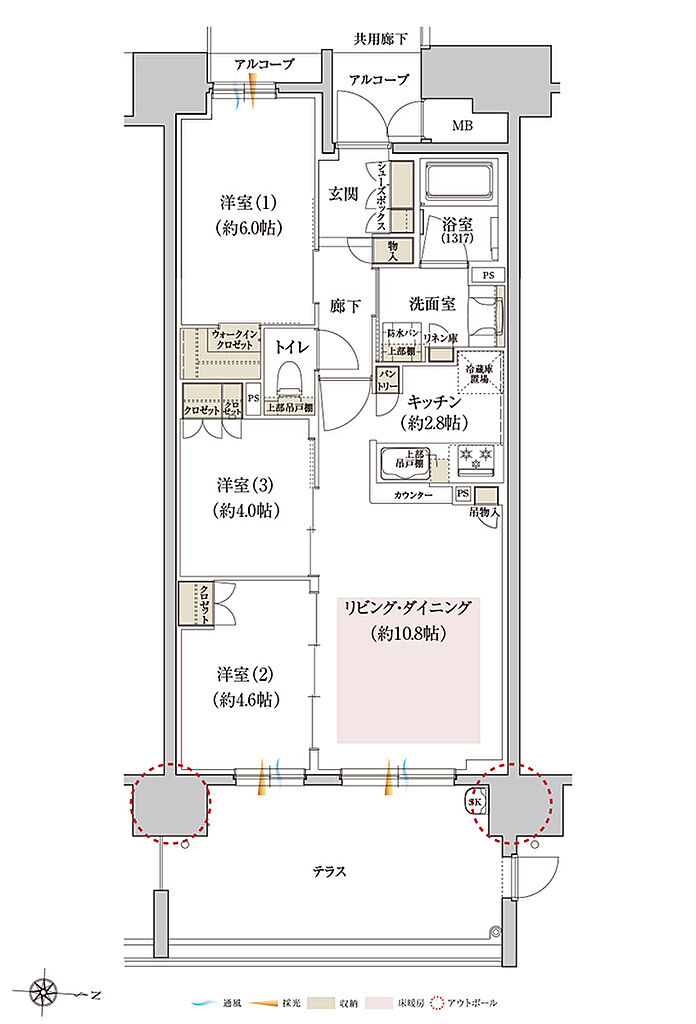カサーレ上新庄ブライトマークス 間取り Dg