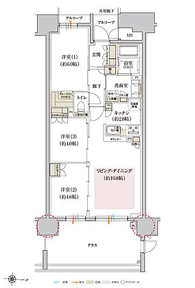 カサーレ上新庄ブライトマークス 間取り Dg