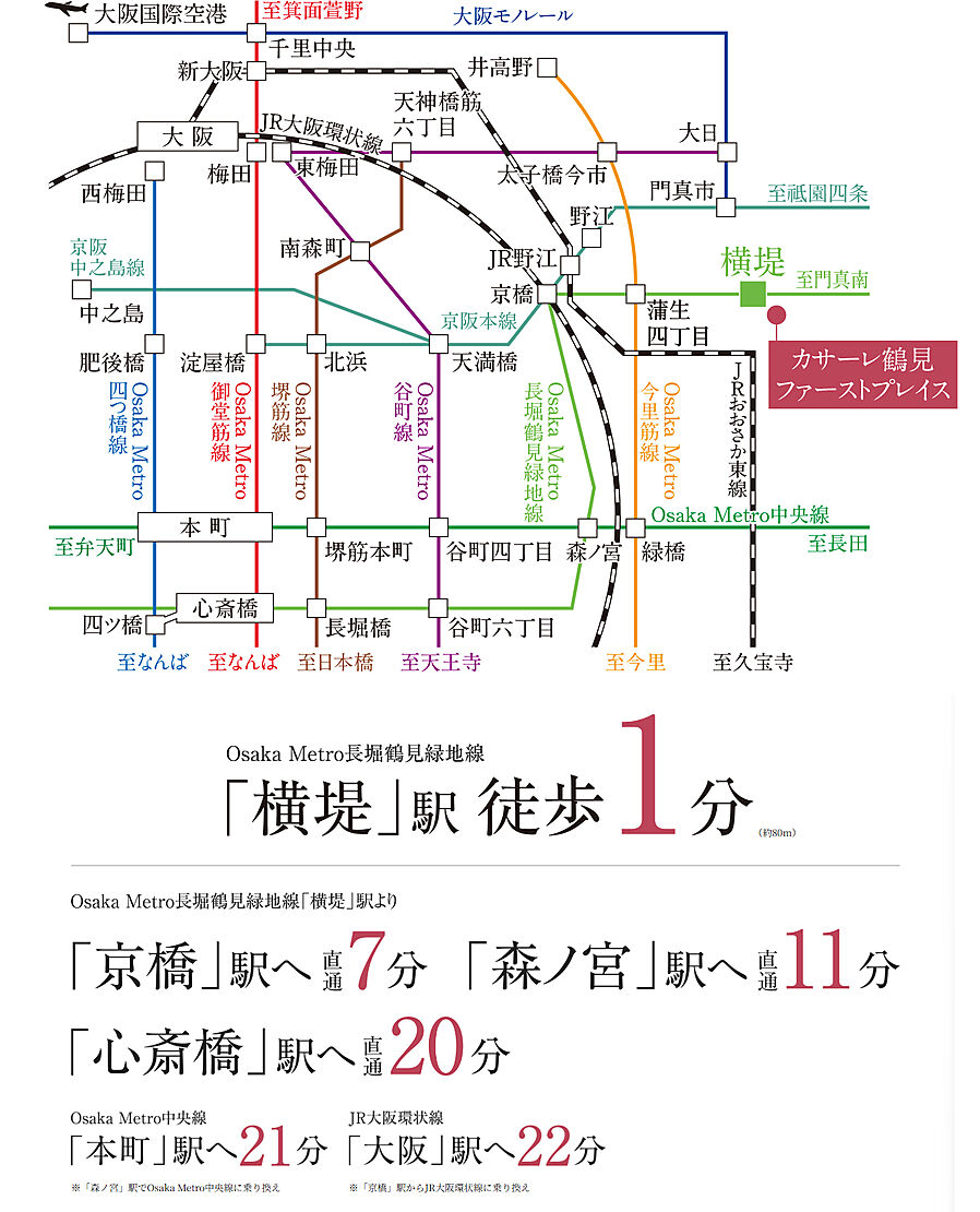 カサーレ鶴見ファーストプレイス：交通図