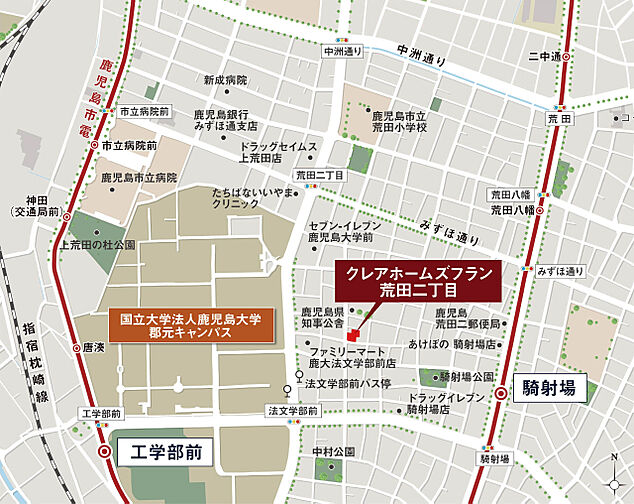 クレアホームズフラン荒田二丁目 現地案内図
