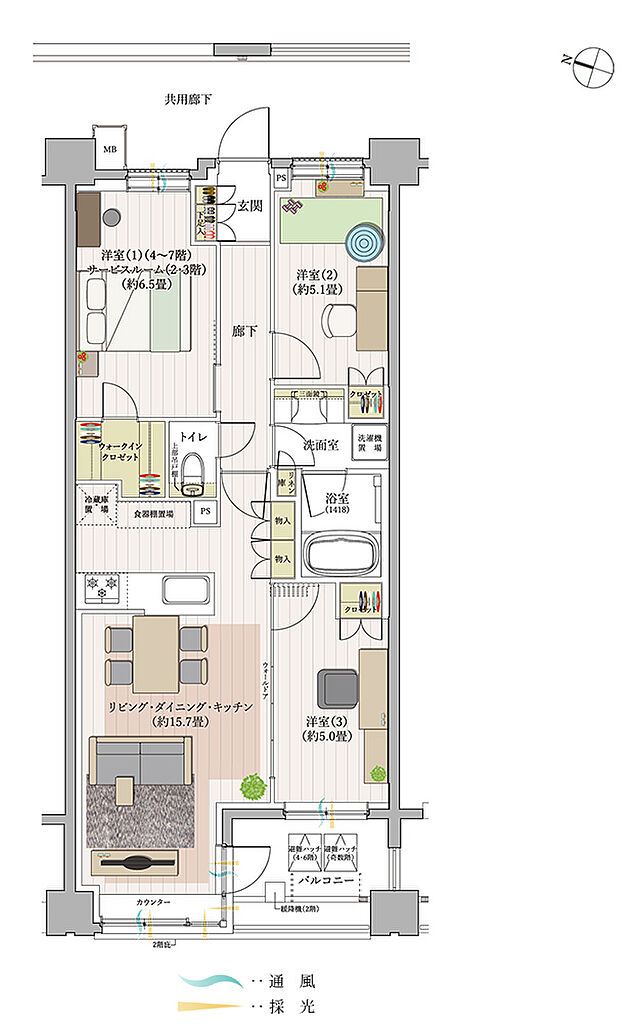 ワザック横濱新杉田 間取り E1・E2