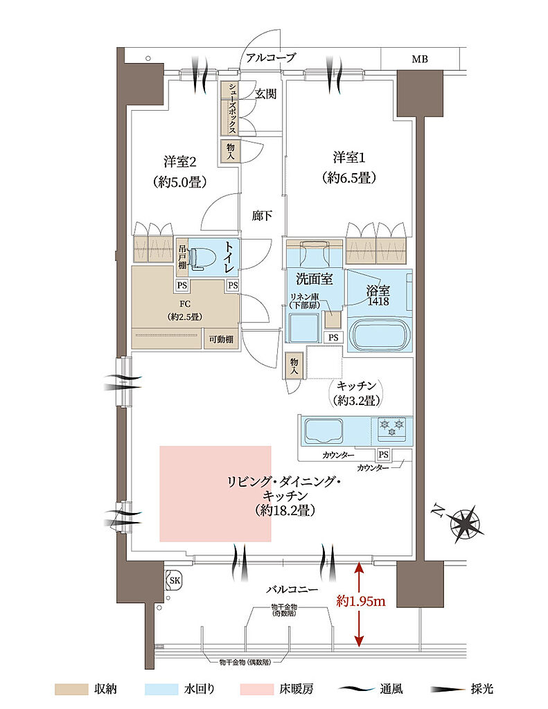 ヴェリテ神戸ポートアイランド 間取り 【第二期】A【Menu Plan 1】