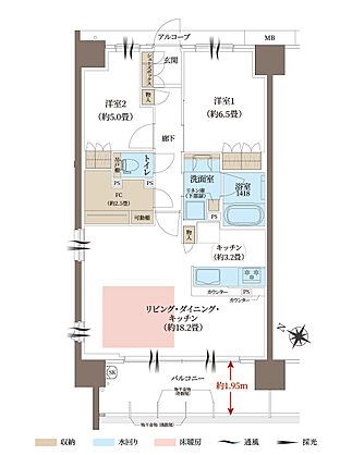 ヴェリテ神戸ポートアイランド 間取り 【第二期】A【Menu Plan 1】