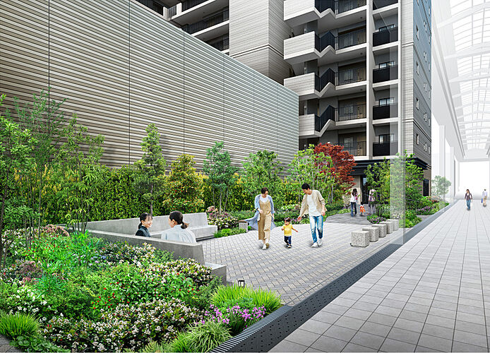 ヴェリテ鳳 コミュニティガーデン完成予想図