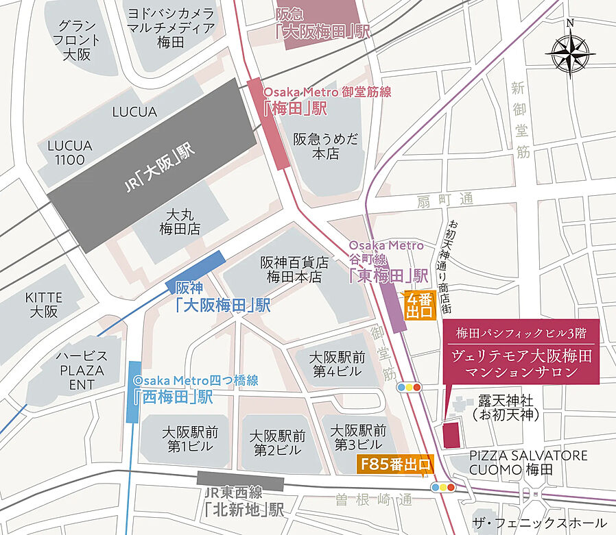 ヴェリテモア大阪梅田：モデルルーム地図