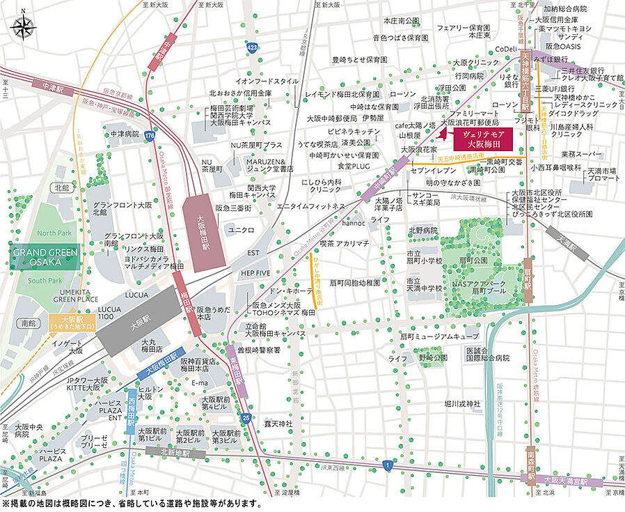 ヴェリテモア大阪梅田：案内図