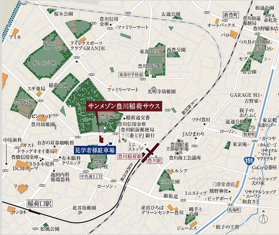 サンメゾン豊川稲荷サウス：モデルルーム地図